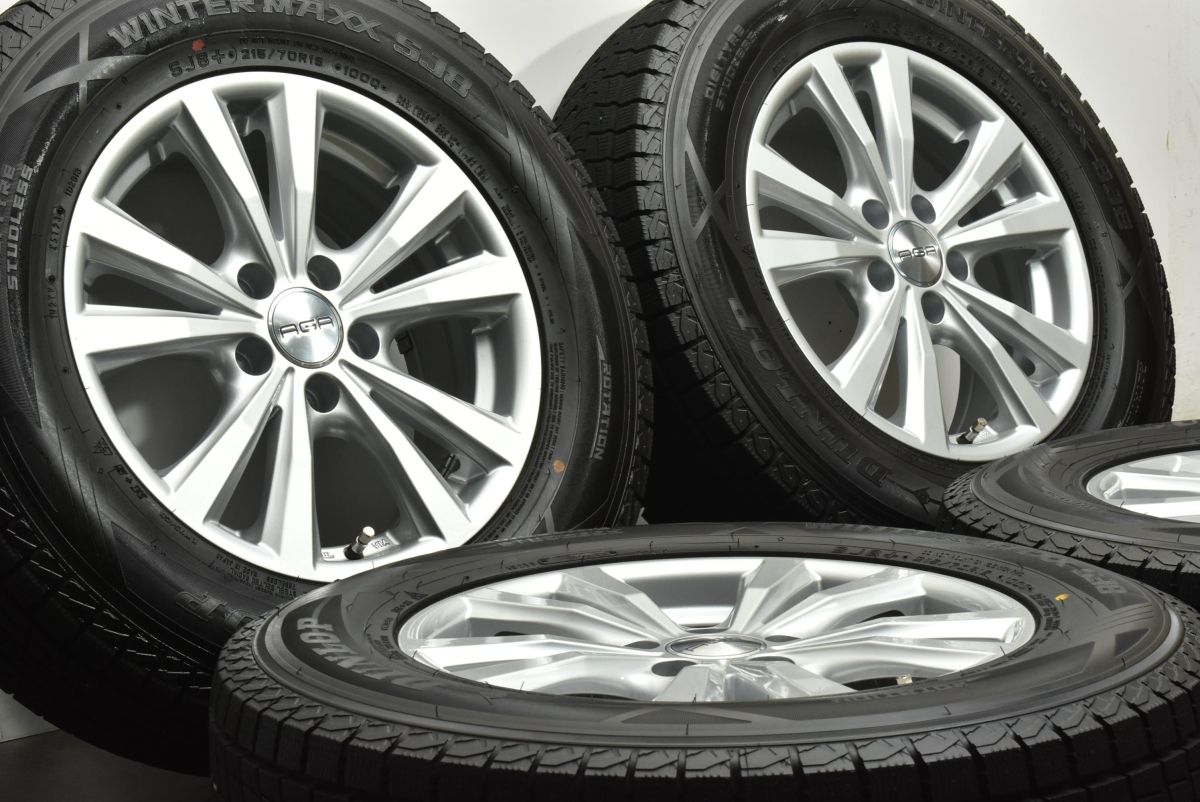 超バリ溝 2025年製 AGA Dorf 16in 6.5J 30 PCD112 ダンロップ ウインターマックス SJ8 215|70R16 アウディ Q3 VW ティグアン 可