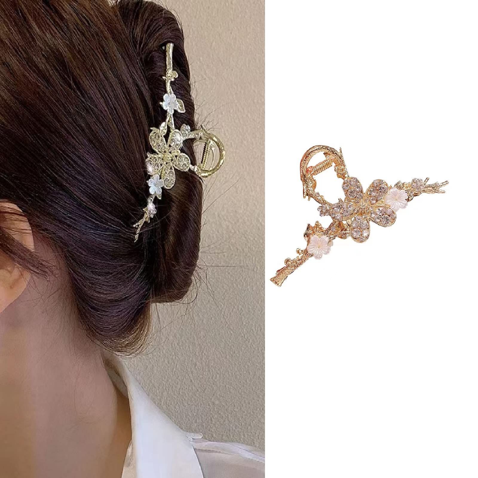 HAPVITALヘアクリップ バンスクリップ 大きめ しっかりとまる へあくりっぷ 大 かみどめ クリップ 髪留め ヘア レディース 韓国風 シンプル おしゃれ オフィス 贈り物 花