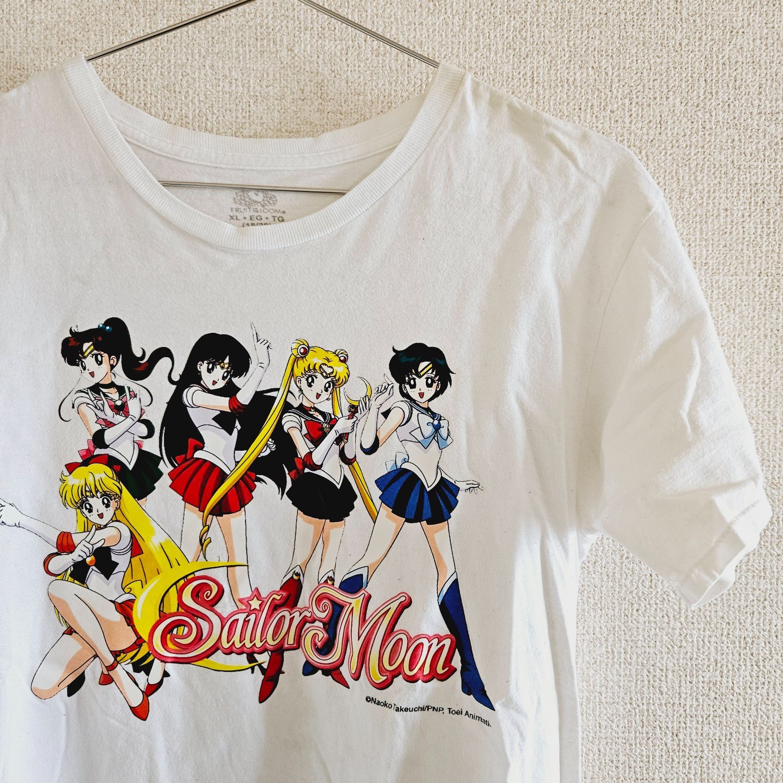 古着】セーラームーン 白Tシャツ XLサイズ アニメ キャラクター - メルカリ