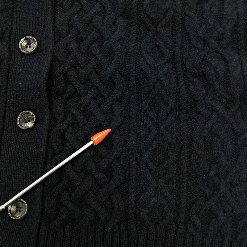 【新品】  UNITED ARROWS green label relaxing / ユナイテッド アローズ グリーン レーベル リラクシング | × HAMILTON アラン Vネック ニット カーディガン | F | ネイビー | レディース 新品】 UNITED ARROWS green label relaxing / ユナイテッド アローズ