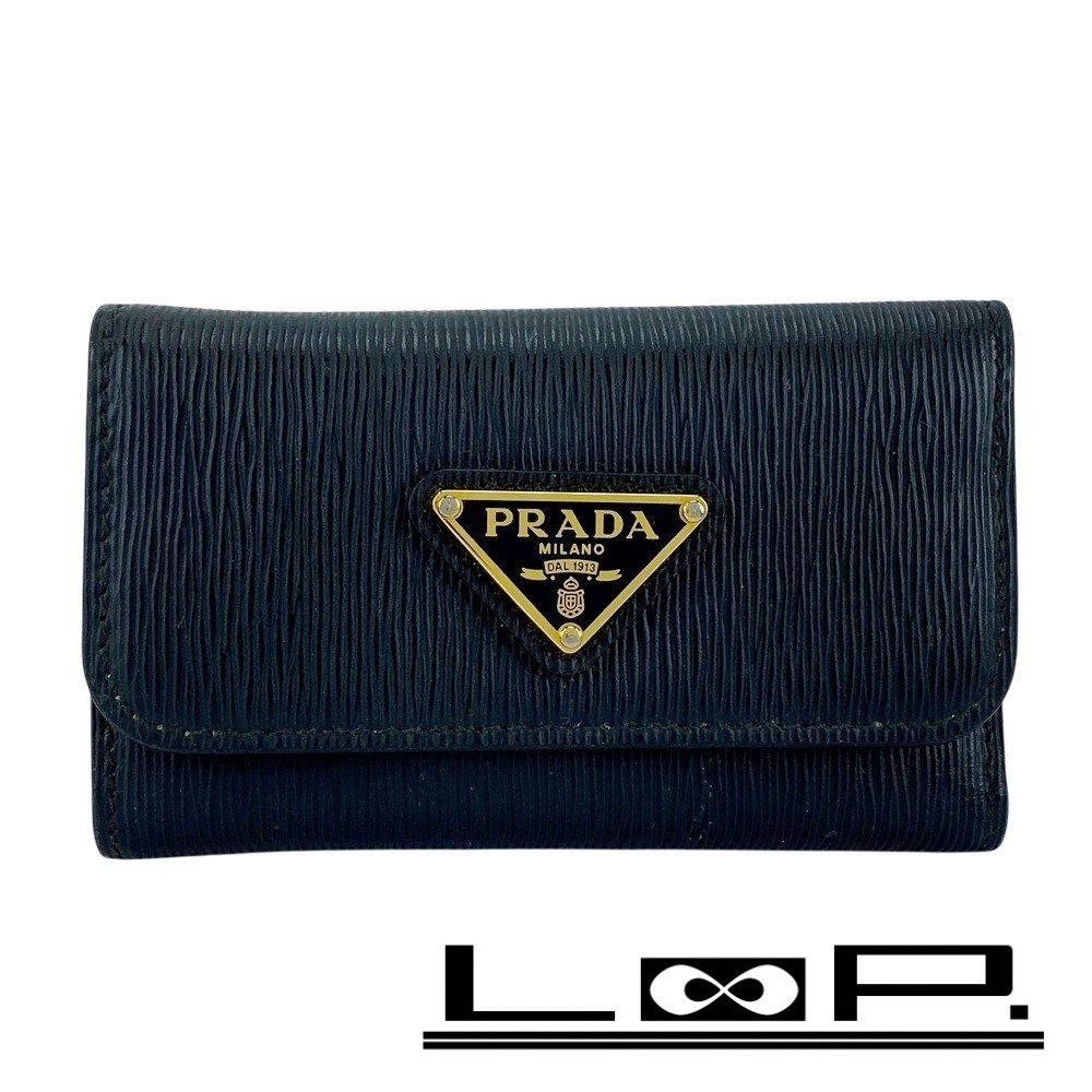 プラダ キーケース 6連 鍵 レザー ブラック 1PG222 箱 447013 11