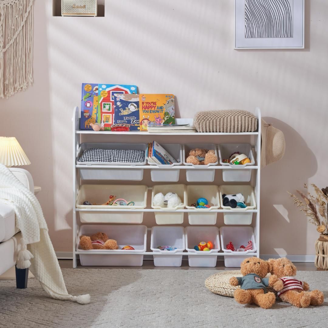 新商品】おもちゃ収納ラック ラージサイズ 幅103cm 子ども用家具 木製 