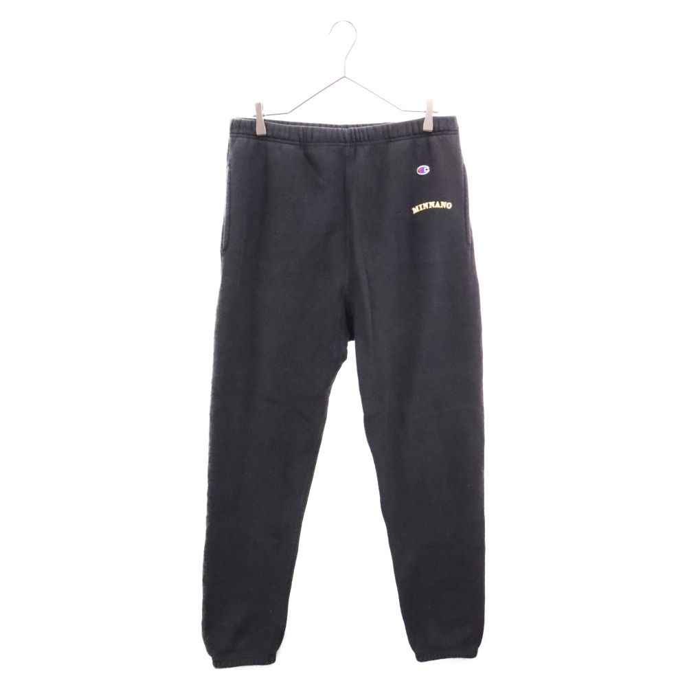 CHAMPION (チャンピオン)  × MIN-NANO REVESE WEAVE ミンナノ BEAMS別注 リバースウィーブ スウェットパンツ ブラック C8-W218