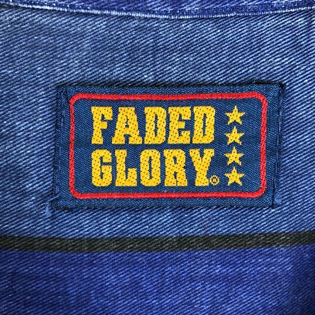 90s VINTAGE FADED GLORY デニム ストライプ柄 ボタンダウン