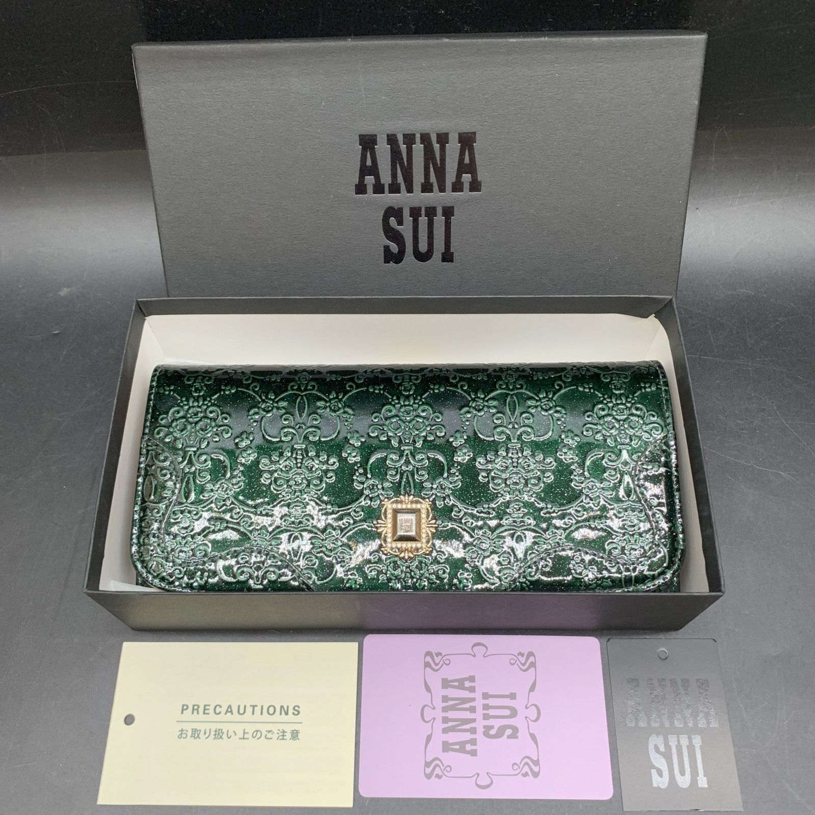 ANNA SUI 口金フラップ エナメル長財布 アナスイ 310491 がま口