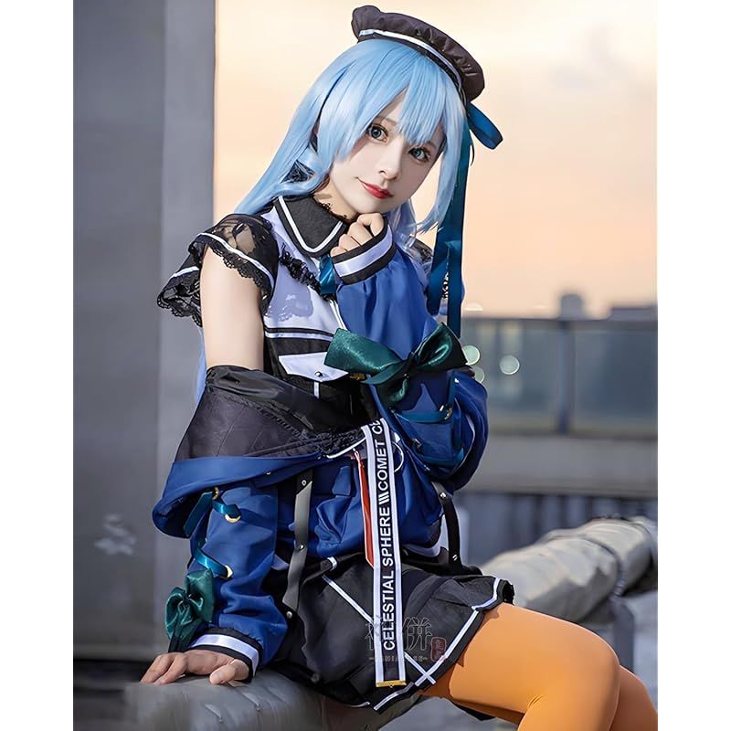 在庫 神併 星街すいせい コスプレ ウィッグ付き 洋服 VTuber コスプレ衣装 大人用 仮装 文化祭 イベント コスチューム ステージ服 Hosimati Suisei cosplay 星街すいせい ウィッグ付き L 0