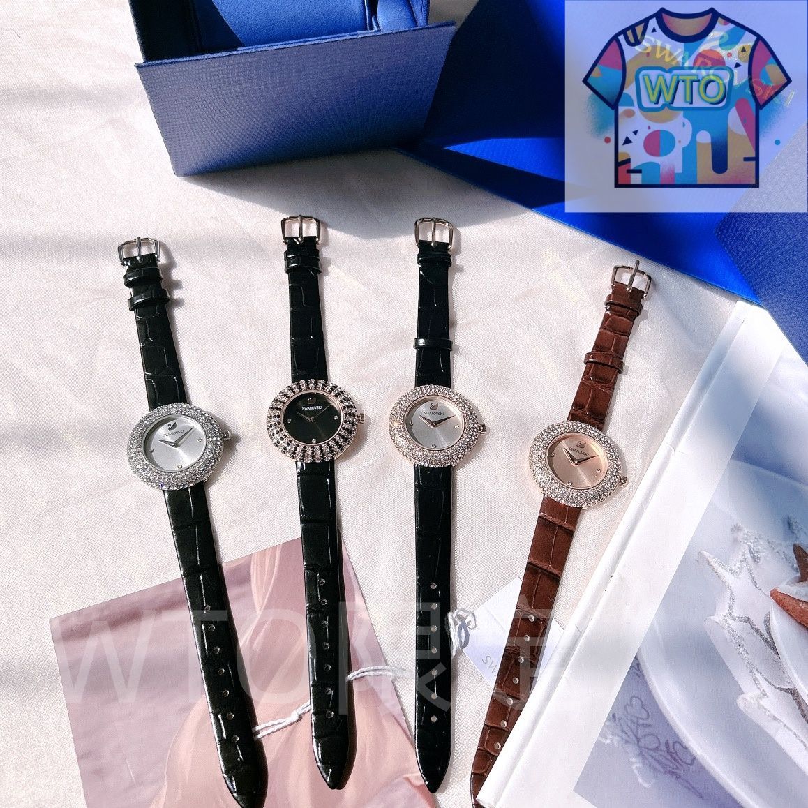 今日WTO】SWAROVSKI スワロフスキー 輝きのクォーツ腕時計 4 色