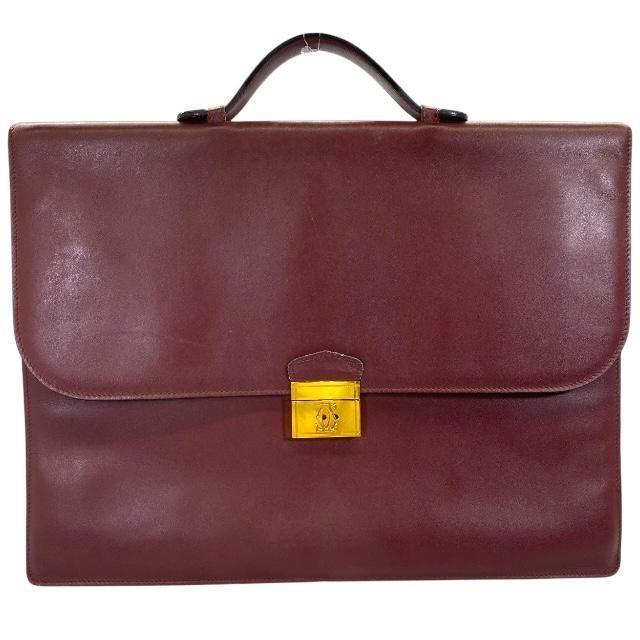 カルティエ Cartier ビジネスバッグ ブリーフケース ボルドー レザー