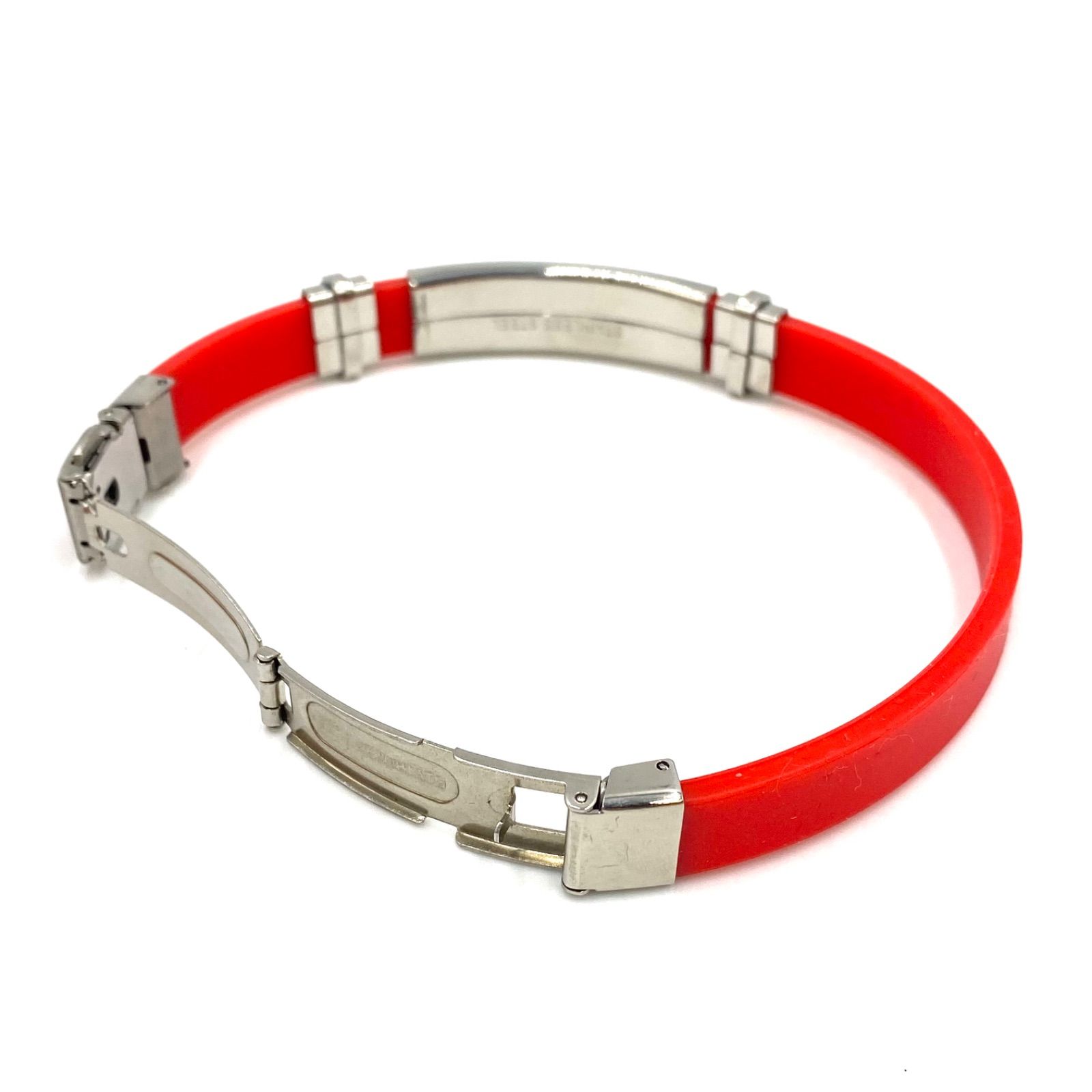 美品 SUPREME シュプリーム ブレスレット バングル ラバー レッド 