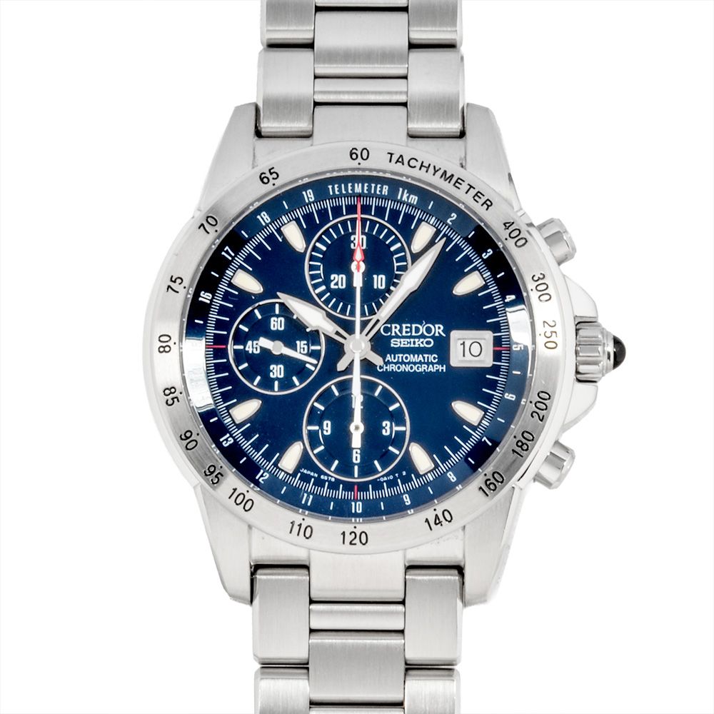 セイコー SEIKO 6S78-0A10 クレドール フェニックス クロノグラフ 腕時計 ネイビー文字盤 メンズ
