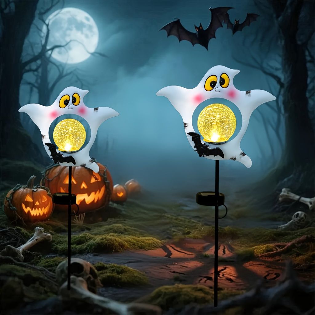 ハロウィン ゴーストランタンランプ4個セット お洒落インテリア LED
