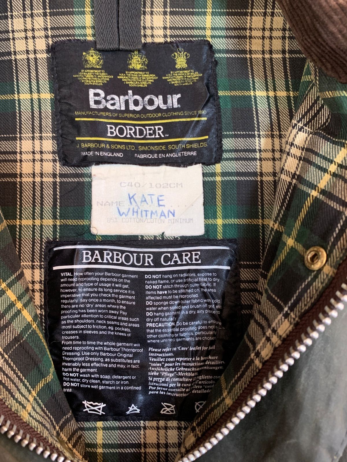 Barbour バブアー BORDER ボーダー C40 102cm