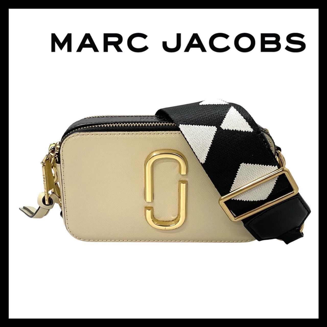 MARC JACOBS】スナップショット ショルダーバッグ レザー クリーム系 