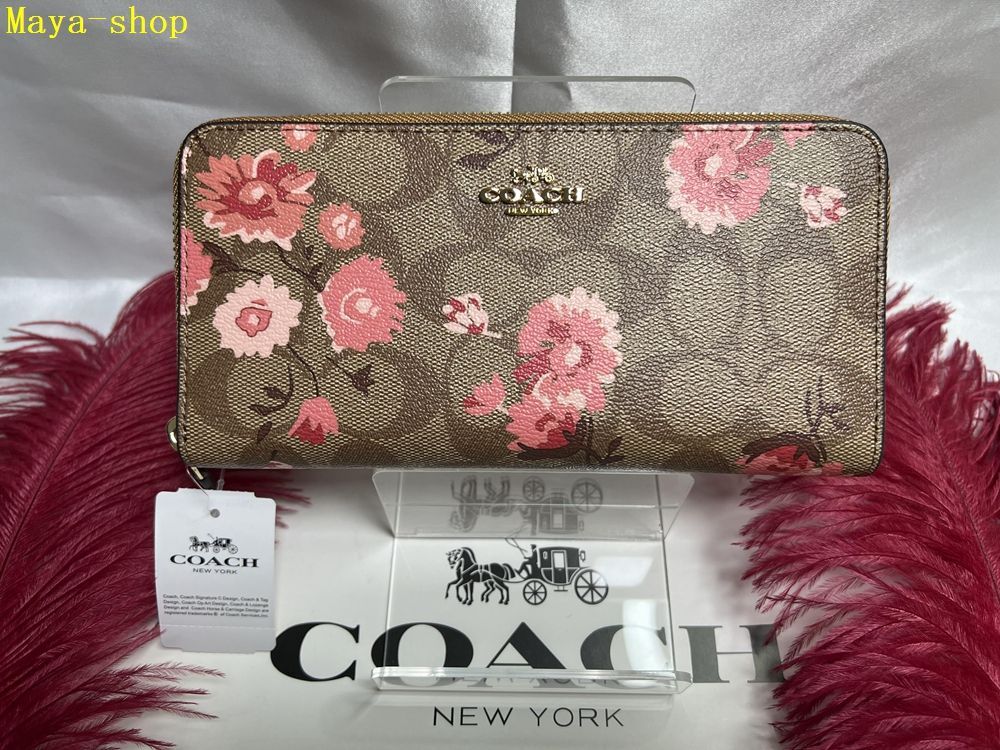 コーチ COACH 長財布 財布  シグネチャー プレイリー デイジー クラスター フローラル アコーディオン クリスマス プレゼント 誕生日  贈り物  長財布 レディース 新品未使用  C186 F78018 12