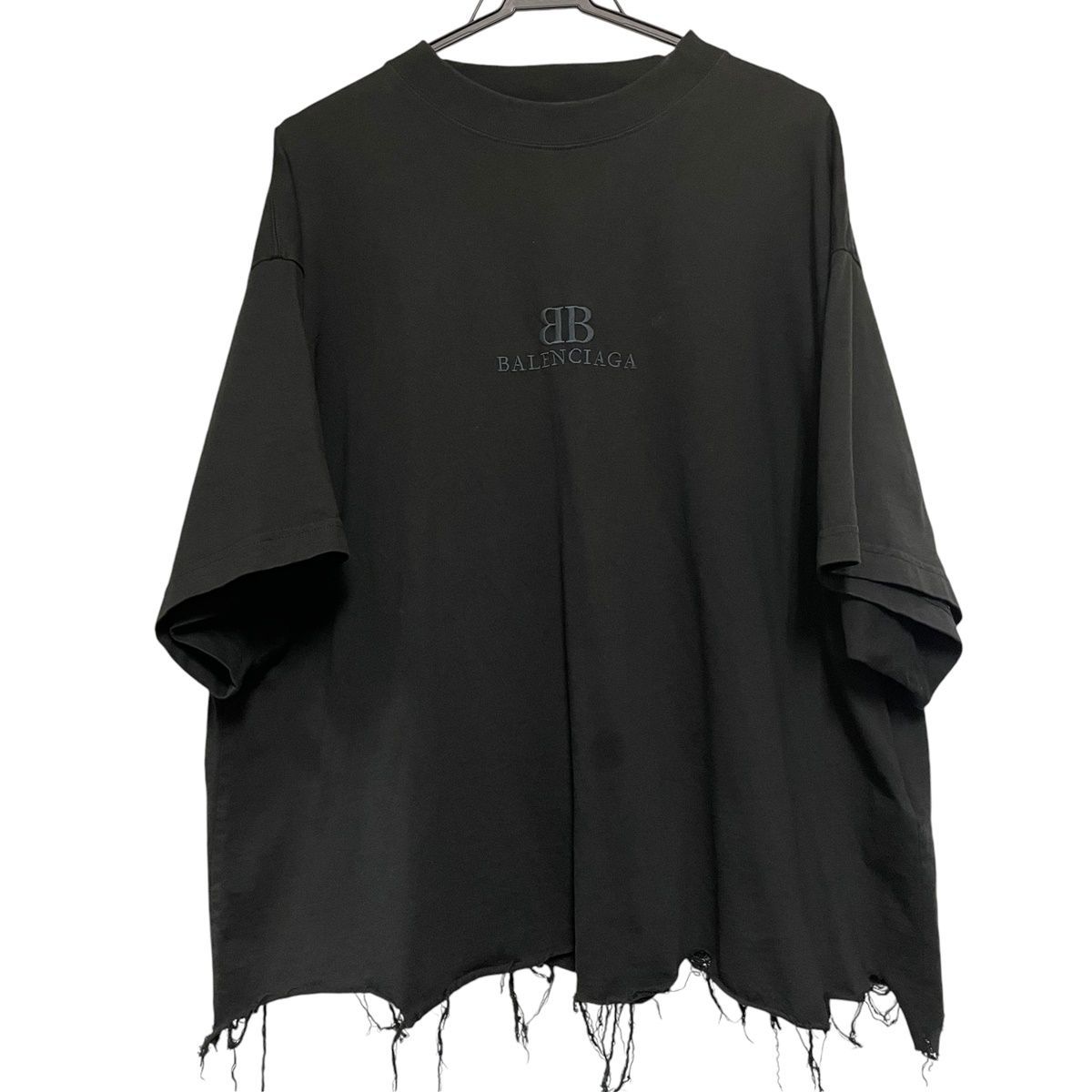 BALENCIAGA BBクラシック バレンシアガ クロップドTシャツ 中古】 BALENCIAGA バレンシアガ クラシックBBロゴクロップドT