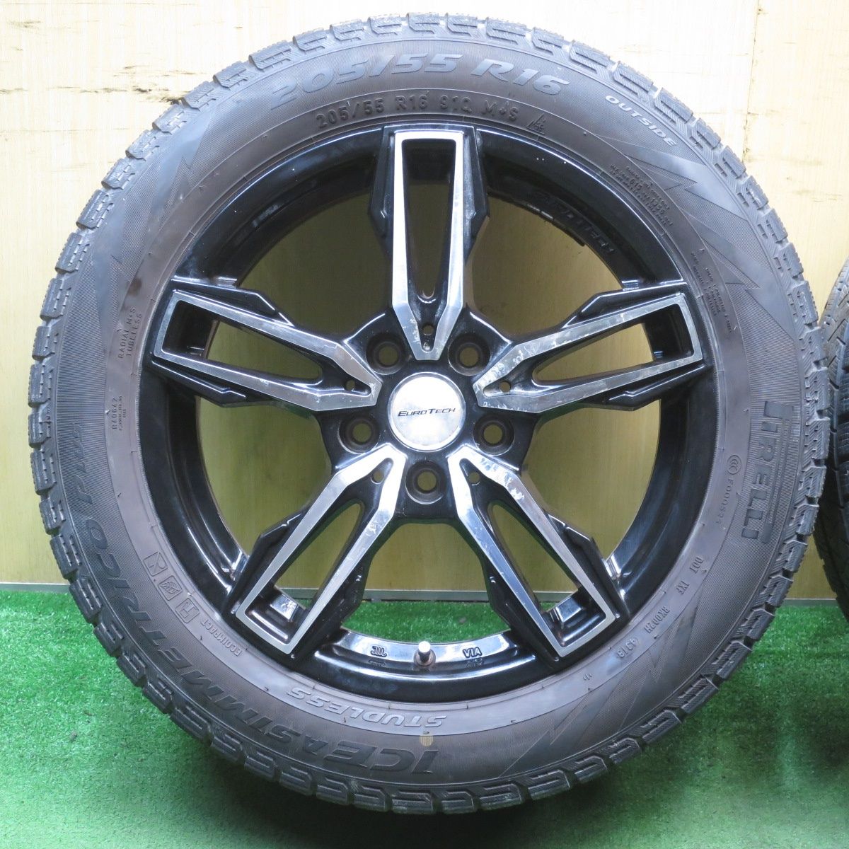 プジョー308スタッドレスホイールセットEURO TECH GAYA ELISI 4本価格☆プジョー 308 等 EUROTECH GAYA ELISI 205/55R16