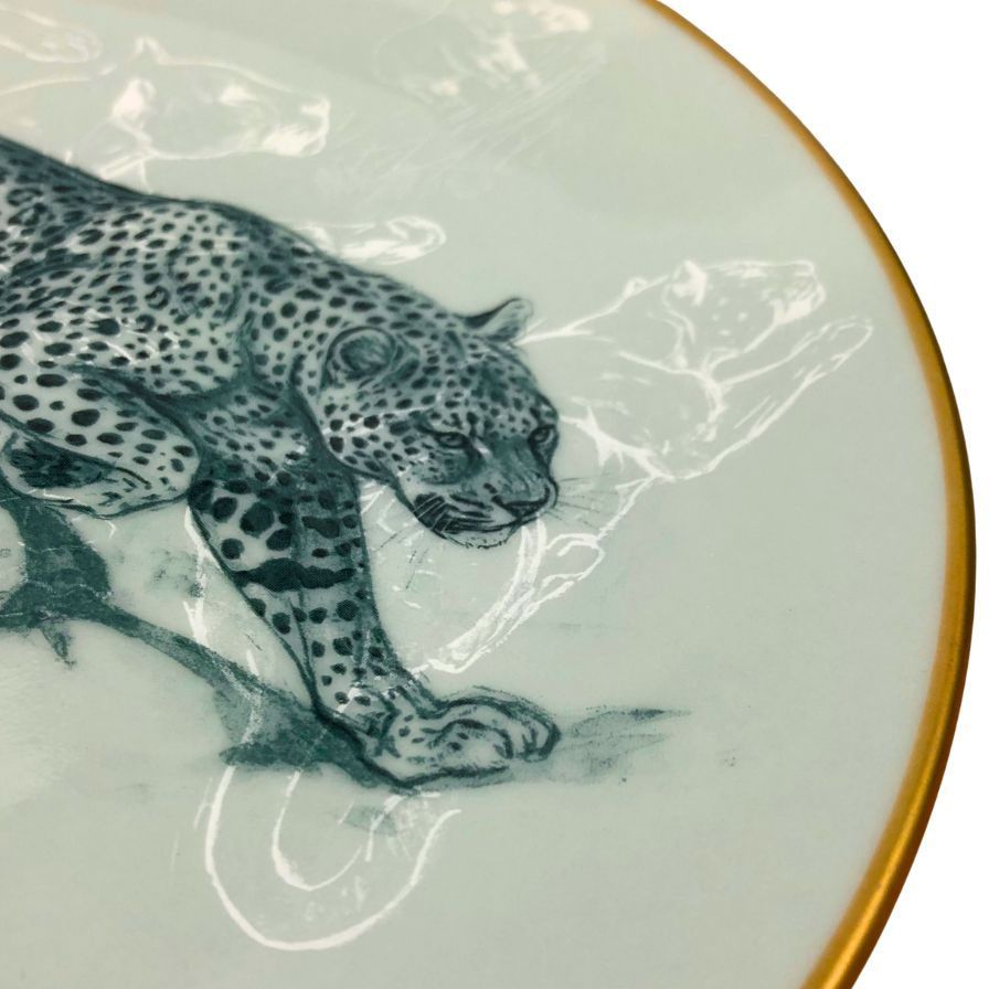 エルメス プレート 赤道直下のスケッチ ヒョウ柄 約21㎝【AFI28