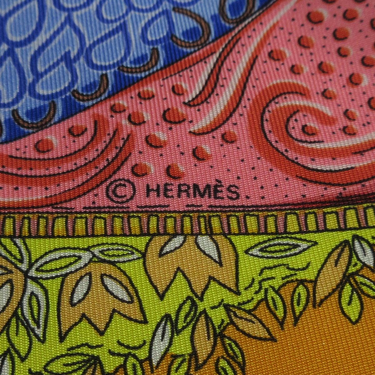 HERMES(エルメス) スカーフ カレ90 オレンジ×ピンク×マルチ OMBRES ET