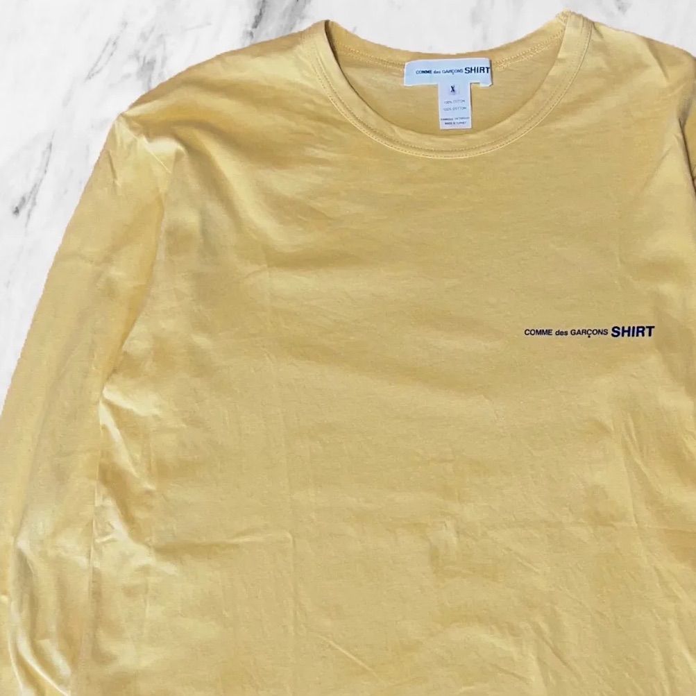 古着 ブランド COMME des GARCONS SHIRT コムデギャルソンシャツ 胸ロゴ ロンT カットソー イエロー