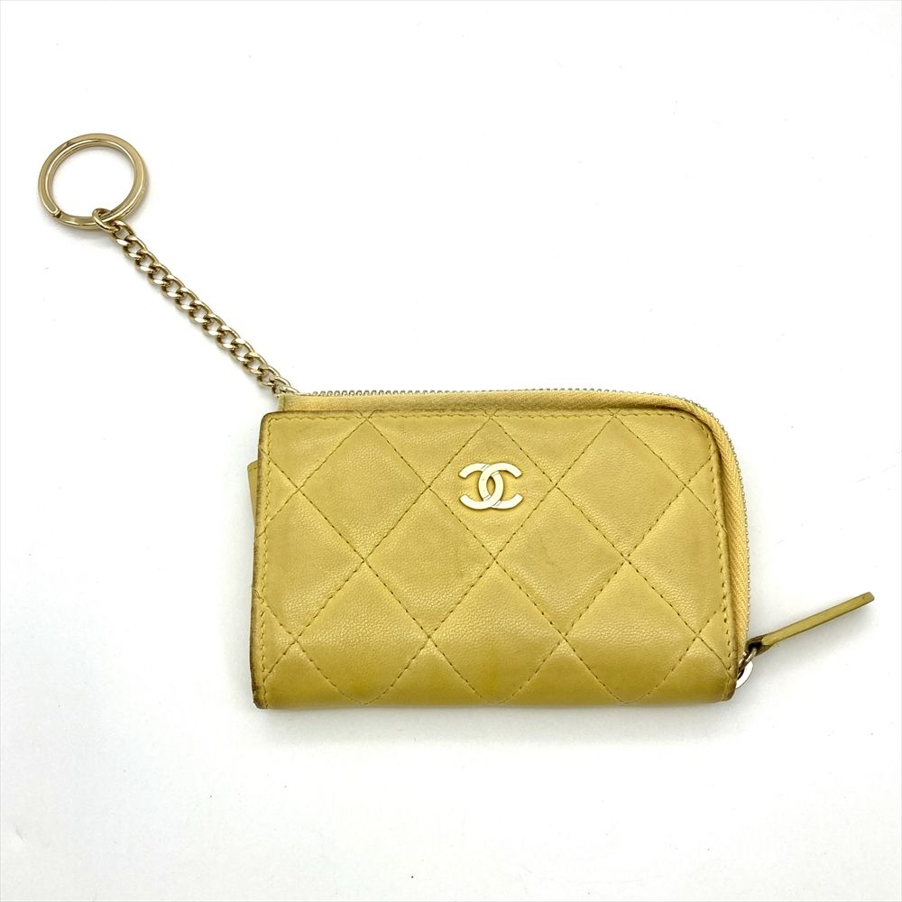 シャネル ラムスキン ケース A68943 イエロー 23番台 小銭入れ シャネル ラムスキン コインケース A68943 イエロー 23番台 小銭入れ