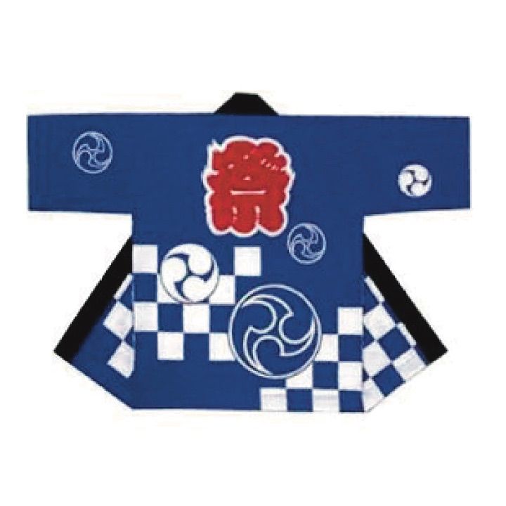  半纏はんてん市松 三つ巴柄 シルクプリント どてら 半纏 ちゃんちゃんこ 着物 浴衣