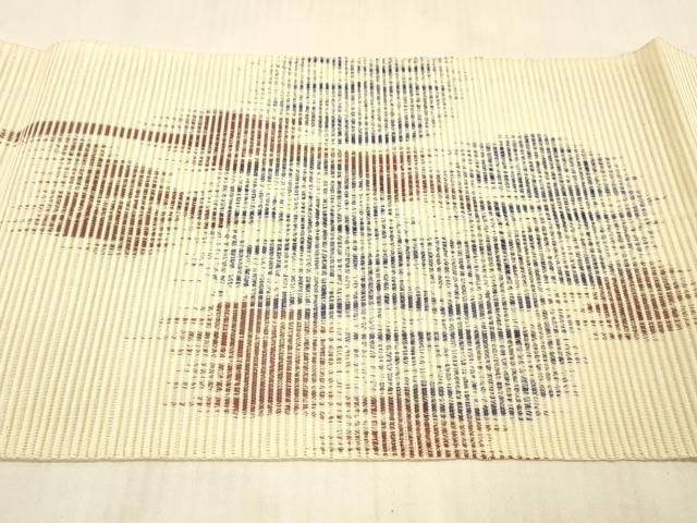 平和屋着物＊夏物 絽綴れ 八寸名古屋帯 草花文 金銀糸 正絹