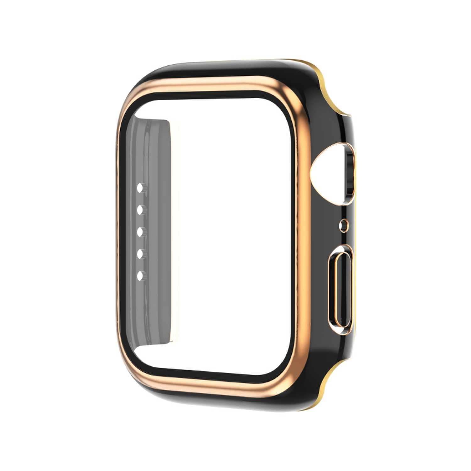 49mm_光沢のブラック＆ローズゴールド 2023強化版AMAPC for Apple Watch ケース Apple Watch 49mm ケース 2023 Apple Watch Ultra 2Apple Watch Ultra 49mm 用 ケース 一体