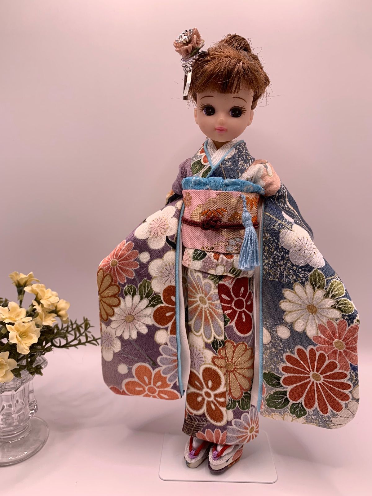 リカちゃん、ブライス、チェリーちゃん大振袖セット 正絹総裏付き 140