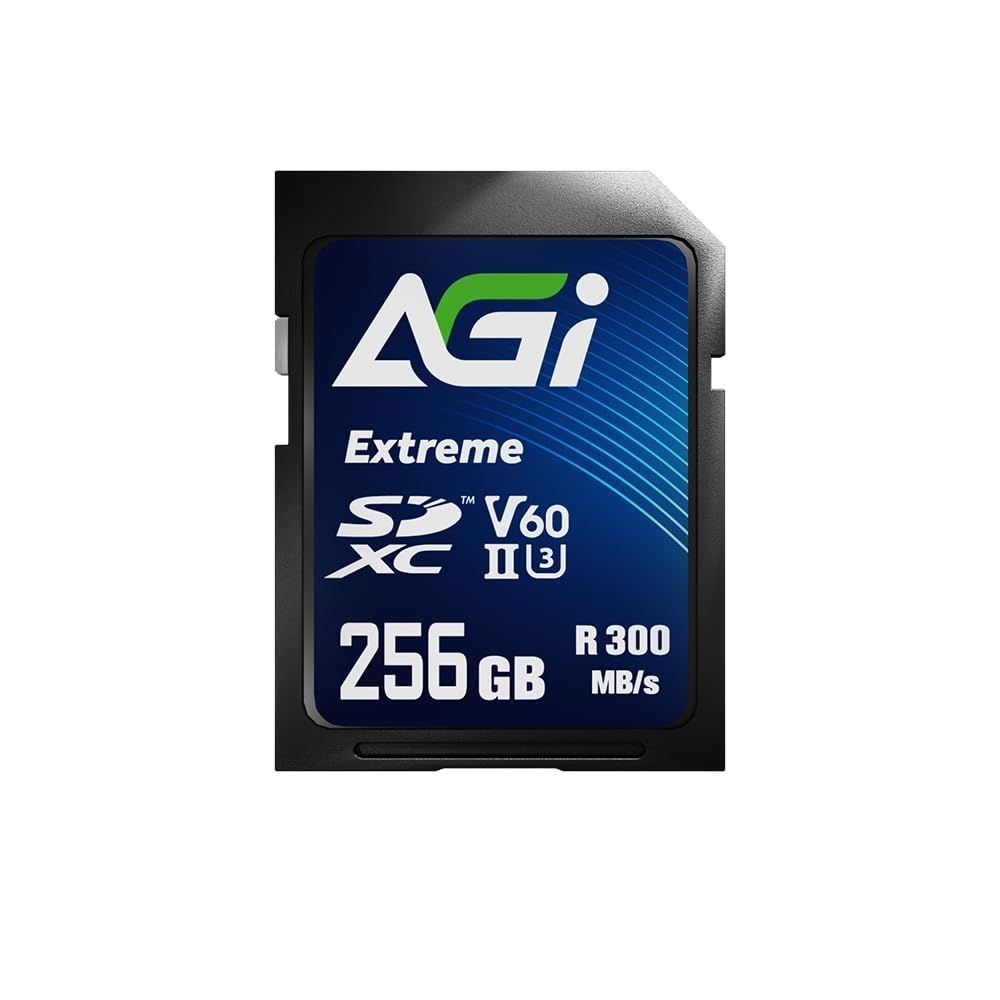 AGI SDカード 256GB V60 Extreme SDXC UHS-II U3 読み込み 書き込み速度300|200MBs SE238 メモリーカード 8K UHD SDXC デジタルカメラ 一眼レフカメラに対応