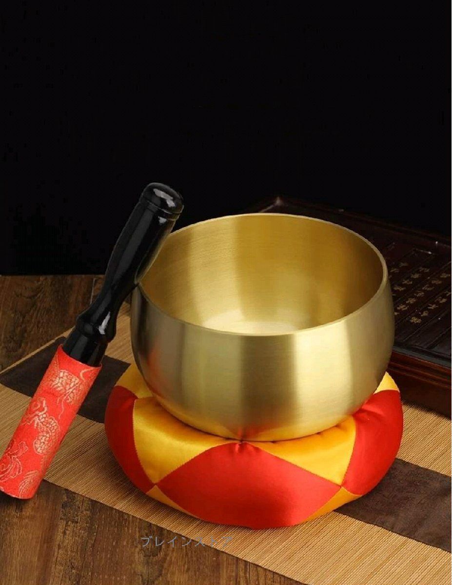 極上品 おりん5寸○仏具 りん棒と座布団付き○直径12.5cm重量