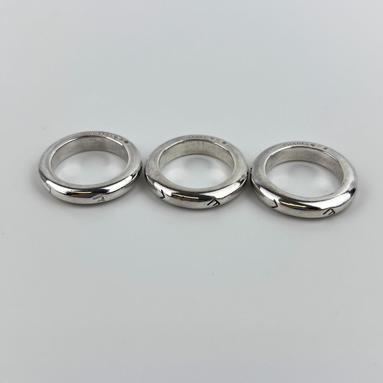 中古】CHANEL シャネル ココマーク アクセサリー ロゴリング 3つ