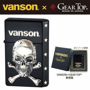 オイルライター vanson×GEAR TOP V-GT-04 クロスボーンスカル ブラック