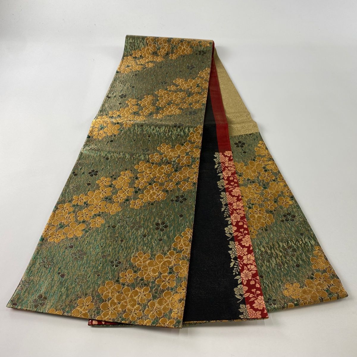 【美品】 正絹袋帯 金×深緑 竹文様 モダン上品 袋帯 美品 秀品 梅 金銀糸 箔 緑 六通 正絹 【中古】 - メルカリ