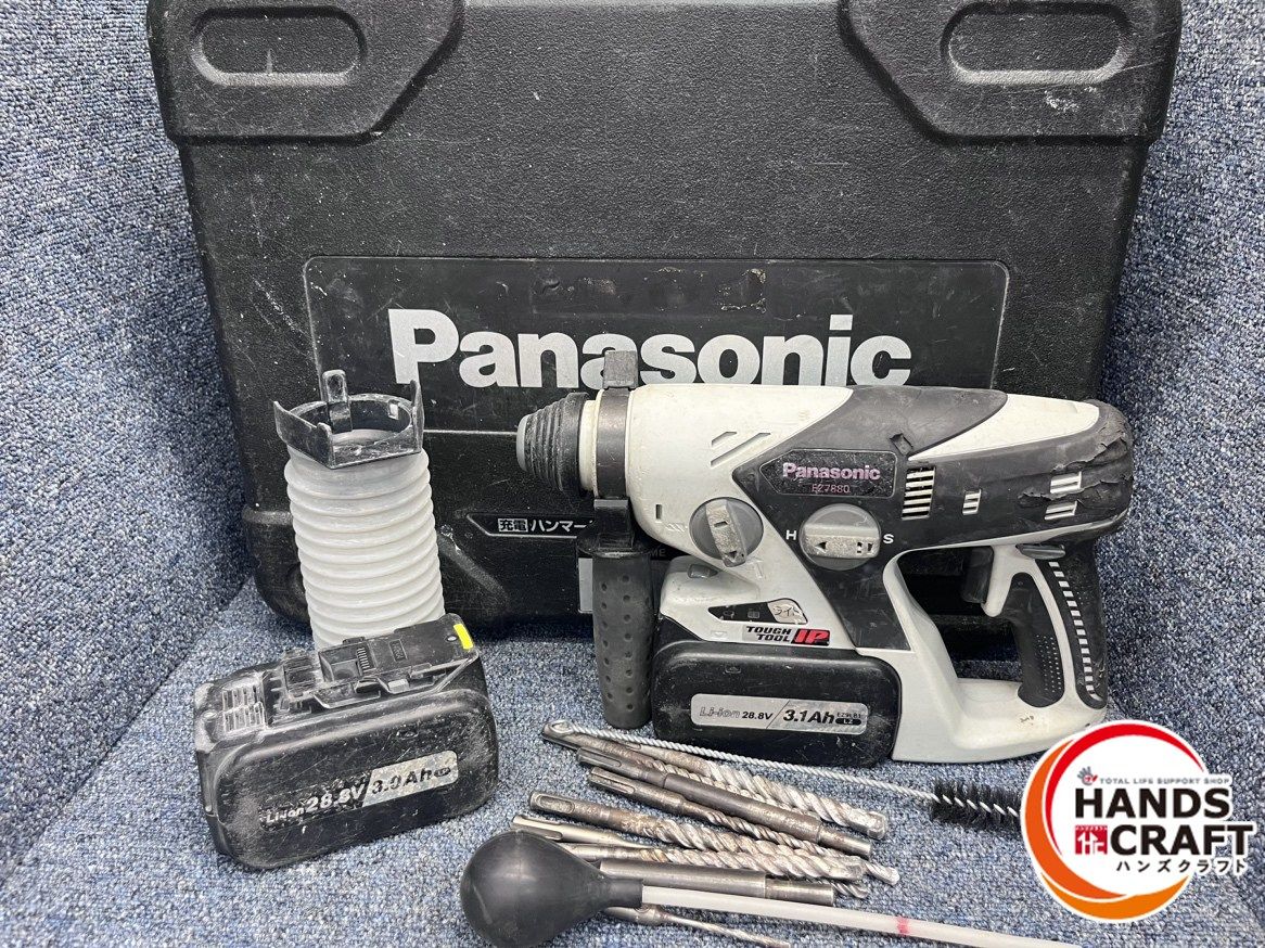 パナソニック Panasonic 28.8V 充電式ハンマドリル EZ7880 28.8Vバッテリ2個付 充電器無し ケース留め具加工あり