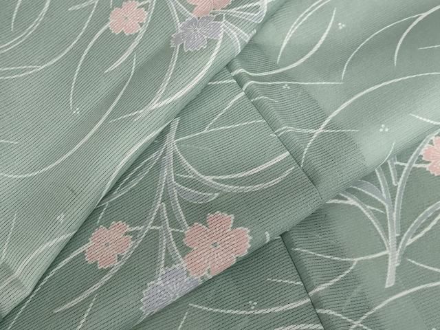 平和屋着物＊夏物 小紋 絽 芝花文 暈し染め 洗える着物 AABB0633st