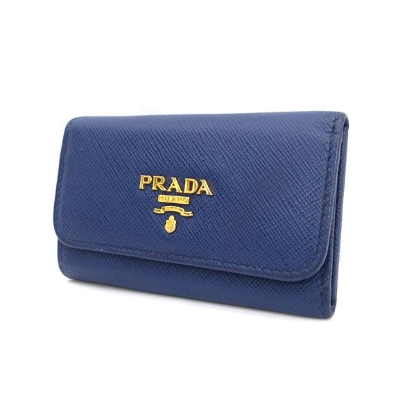 【PRADA】プラダ キーケース 6連　中古 PRADA / プラダ □6連 キーケース レザー ブルー 【KEY/キー/鍵