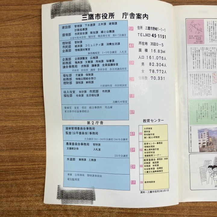△01)【同梱不可】ゼンリン住宅地図 1991年 東京都三鷹市/ZENRIN