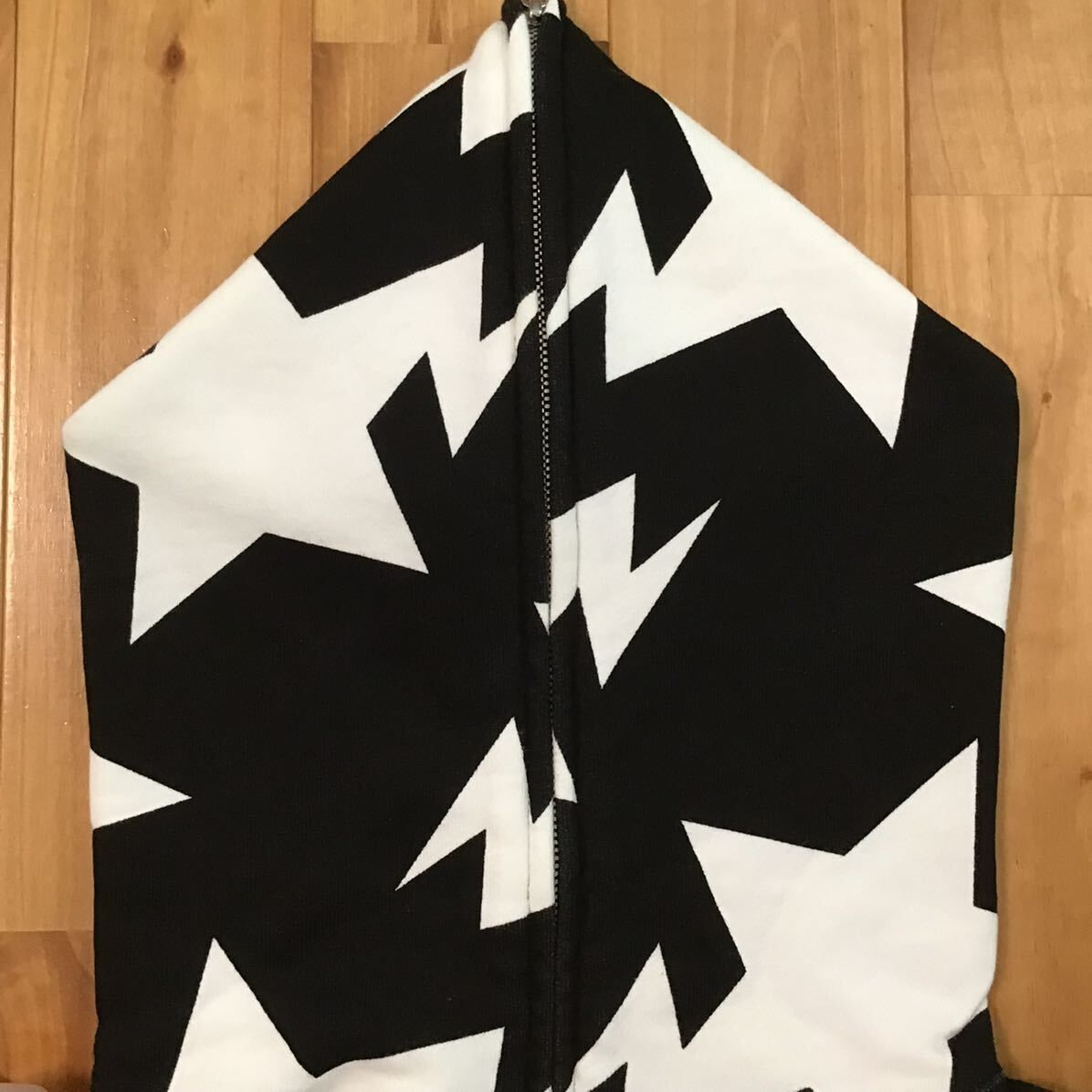 スター パーカー Sサイズ ブラック × ホワイト a bathing ape BAPE STA