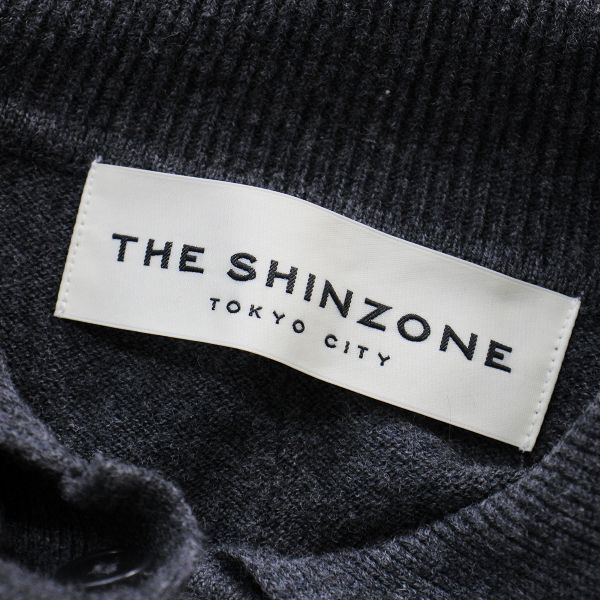 2019AW THE SHINZONE ザシンゾーン ニットポロワンピース F/チャコールグレー フレア【2400013231893】