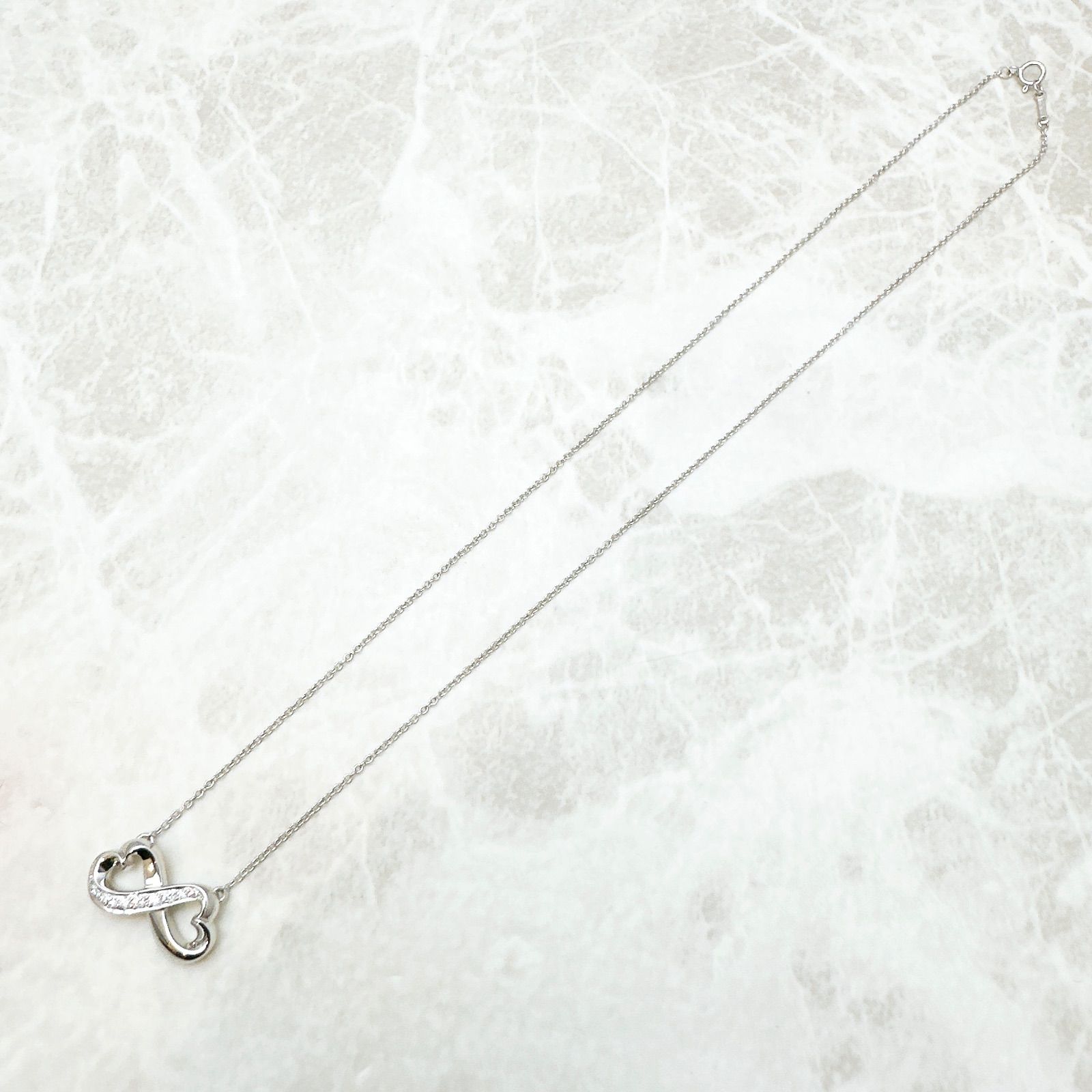 Tiffany＆Co. ダブルハート ダブルハート ホワイトゴールド ネックレス 約42cm U SIROKUMA-CORPORATION_COM