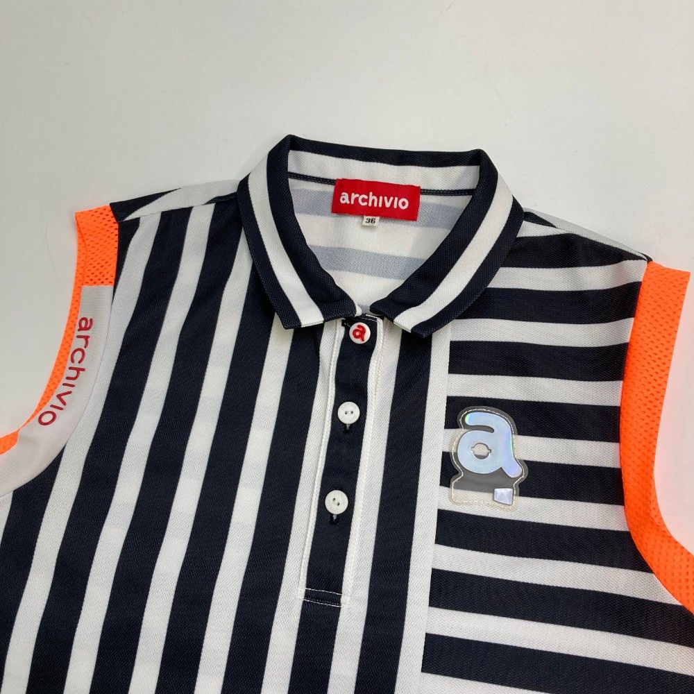 楽天市場】【美品】アルチビオ ノースリーブポロシャツ 白×ネイビー