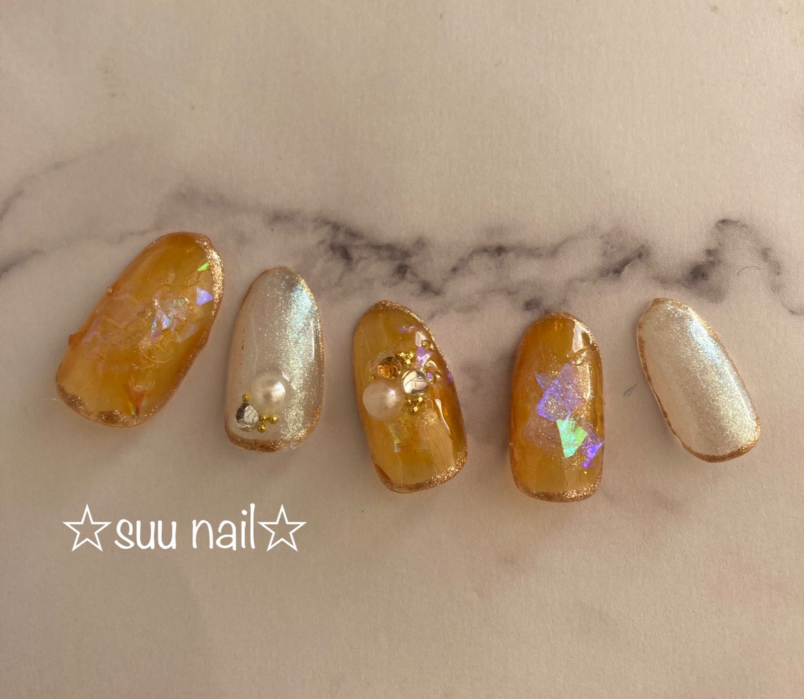 ネイルチップ 11月誕生石ネイル☆トパーズ - Suu*nail&handmade