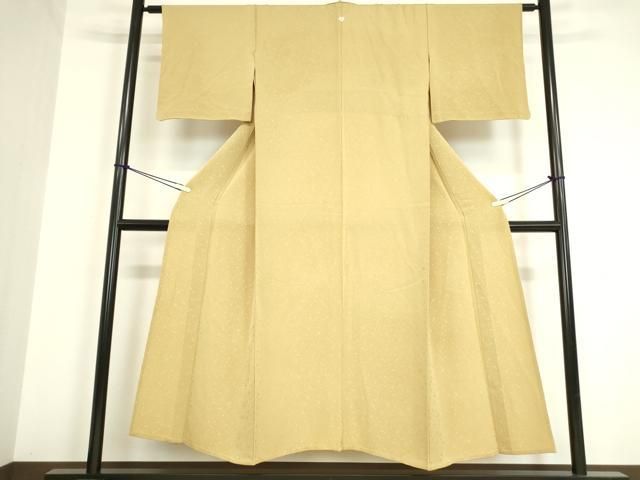 平和屋着物 上質な色無地 単衣 箔散らし地紋 枯色 正絹 DAAV5536az