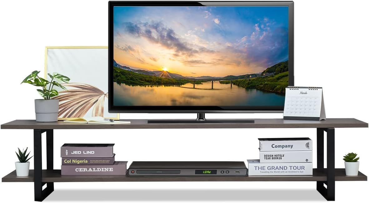 テレビ台　テレビラック　中棚でワイド収納　ロータイプ　ブラウン・ナチュラル　TKS-TRBT-120-br/WD　WLJ