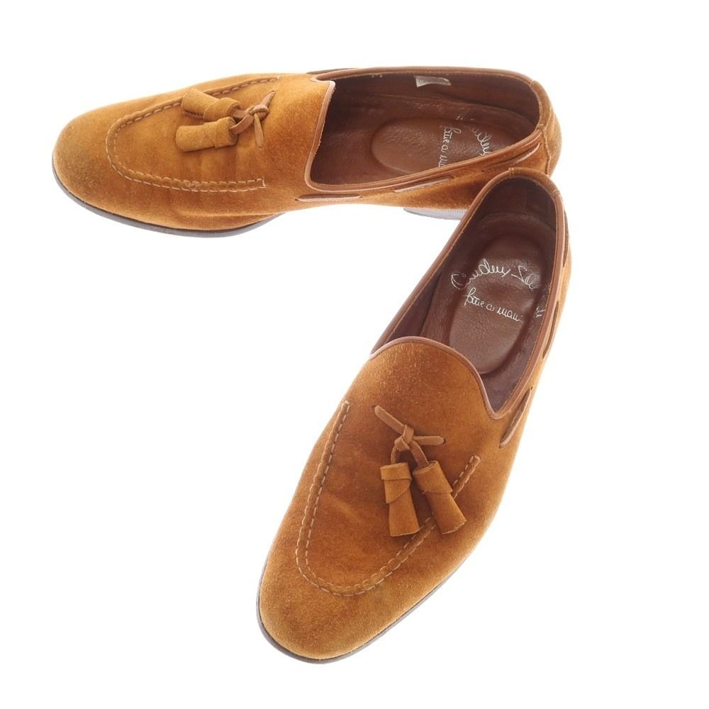 サントーニ Santoni スエード タッセルローファー ブラウン サイズ7 F メンズ
