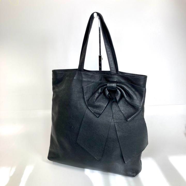 GIANNI CHIARINI】イタリア製 大リボン 肩掛けトートバッグ