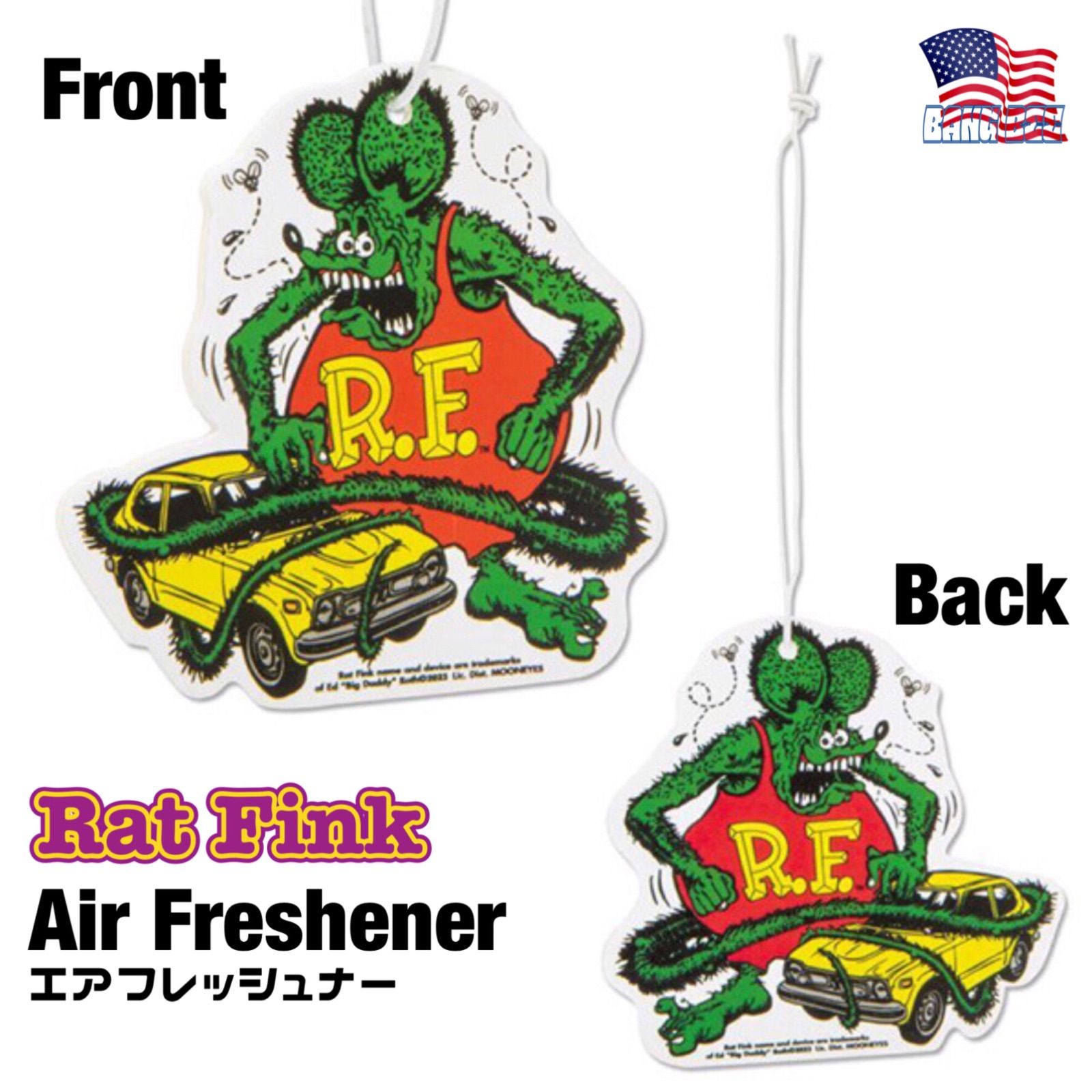 🇺🇸 エアフレッシュナー ☆ Rat Fink / YELLOW CAR / ニューカー