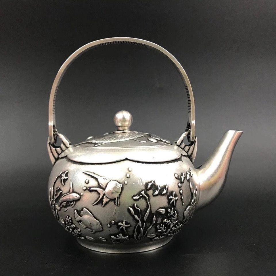 銅 細工 茶道具 龍鳳茶葉壺 現代工芸品 美術品 置物