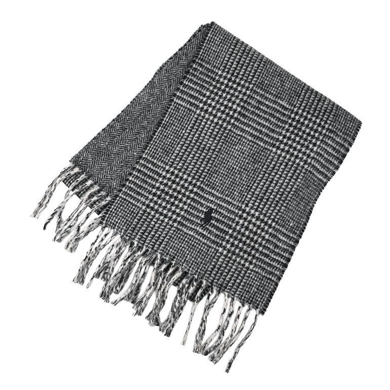 ポロ ラルフローレン POLO RALPH LAUREN マフラー リバーシブル チェック柄 メンズ レディース 男女兼用 ブラック クリームチェック PC0945 003