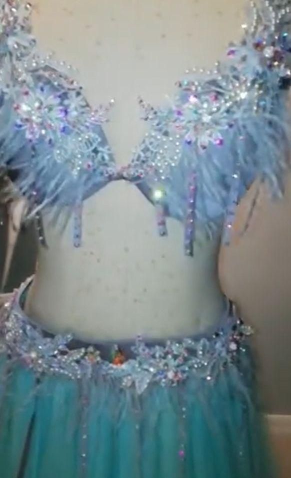 ベリーダンス衣装 オリエンタル衣装 ブラ スカート 羽根 オーダーメイド